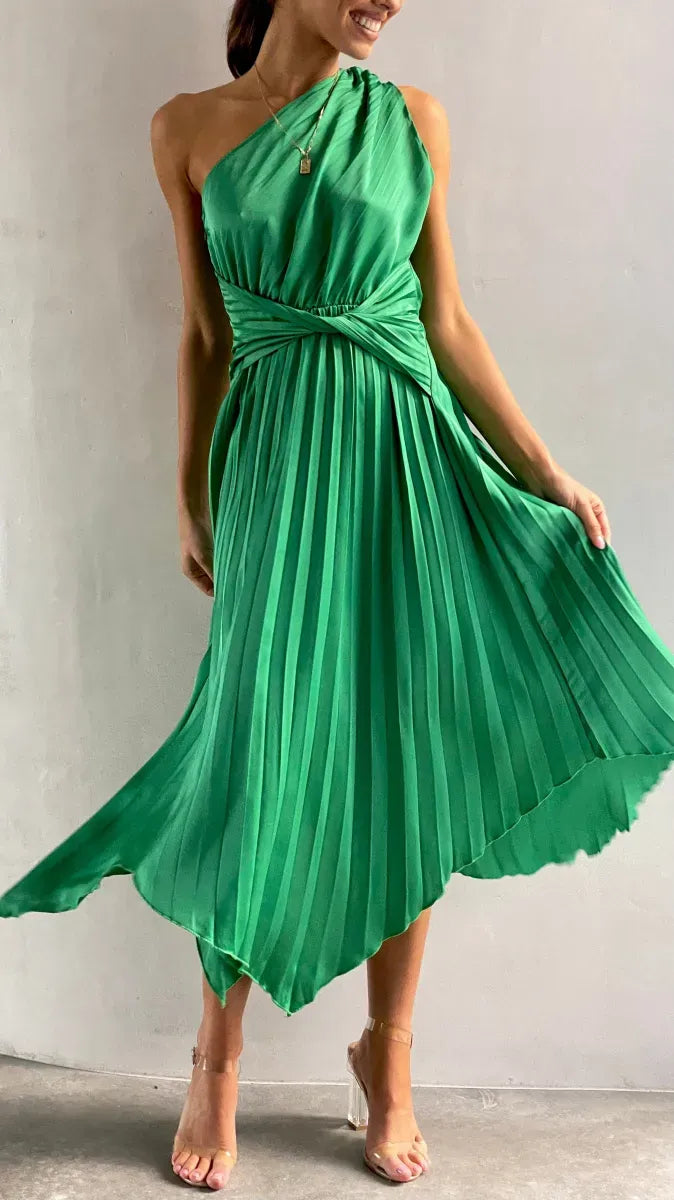 Verfijnde Dames One-Shoulder Jurk