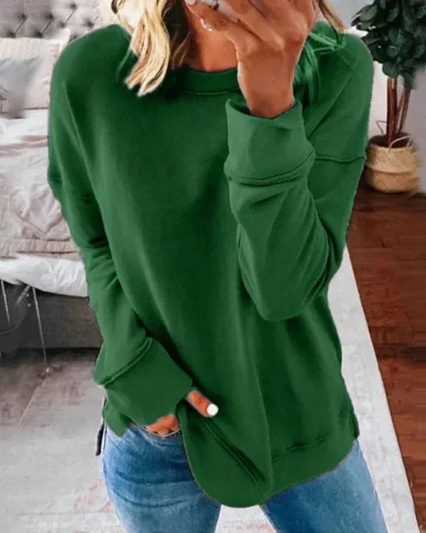 Dames Sweatshirt – Relaxed Fit – Zachte Katoenmix – Ronde Hals Casual Stijl