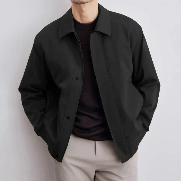 Heren Blousonjack – Relaxed Fit – Ribboorden – Drukknoopsluiting – Zakdetails