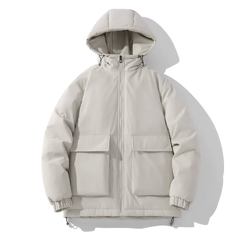 Heren Gewatteerde Pufferjas – Oversized Boxy Fit – Met Verstelbare Capuchon