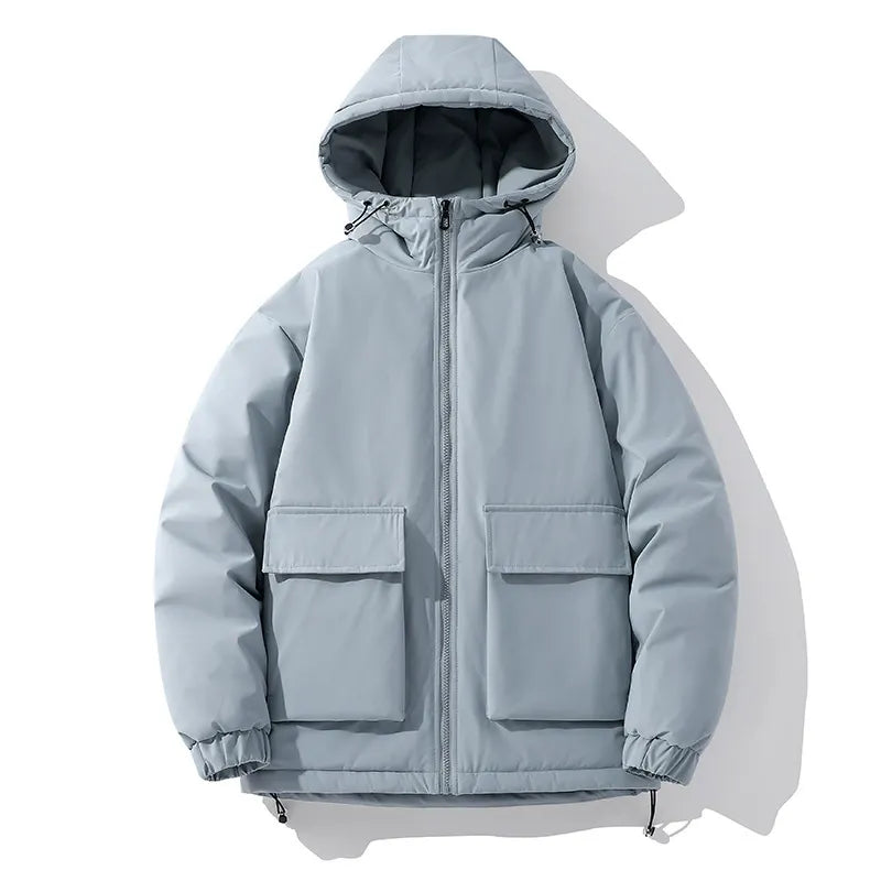 Heren Gewatteerde Pufferjas – Oversized Boxy Fit – Met Verstelbare Capuchon