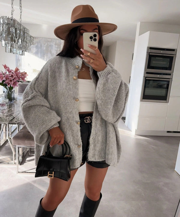 Dames Cardigan – Oversized Pasvorm – Zachte knit – Knoopsluiting – Casual laagjesstijl