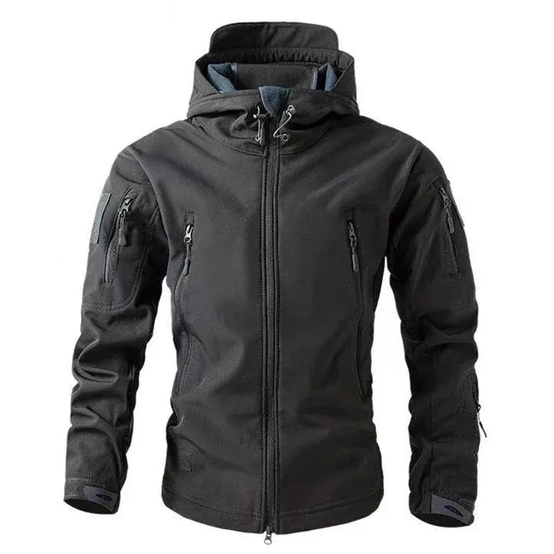 Heren Windbreaker – Softshell Jas – Winddicht – Waterafstotend – Verstelbare Capuchon – Ritszakken