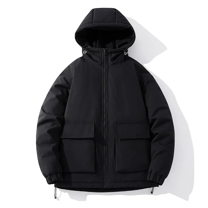 Heren Gewatteerde Pufferjas – Oversized Boxy Fit – Met Verstelbare Capuchon