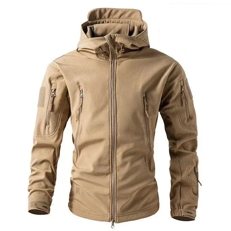 Heren Windbreaker – Softshell Jas – Winddicht – Waterafstotend – Verstelbare Capuchon – Ritszakken