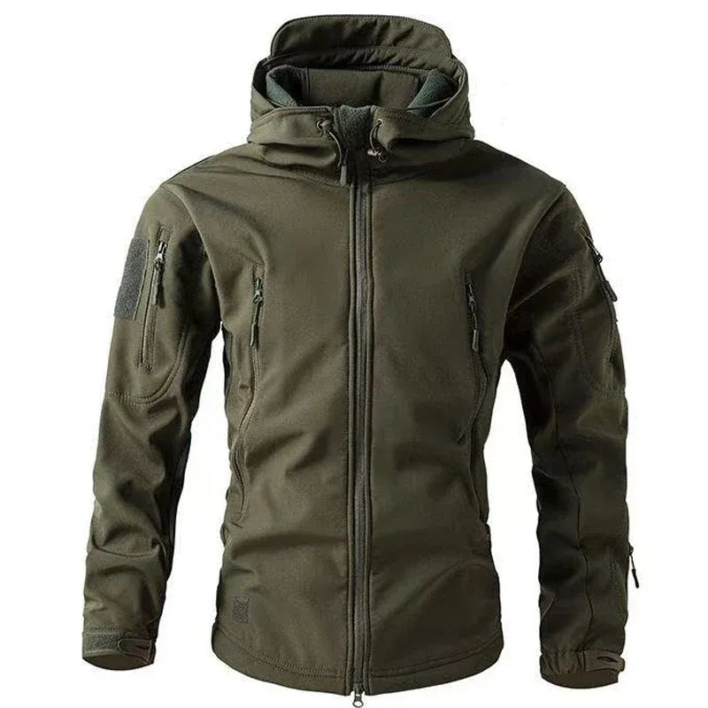 Heren Windbreaker – Softshell Jas – Winddicht – Waterafstotend – Verstelbare Capuchon – Ritszakken