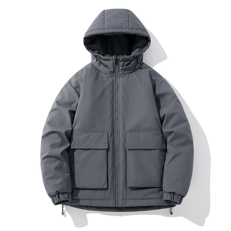 Heren Gewatteerde Pufferjas – Oversized Boxy Fit – Met Verstelbare Capuchon