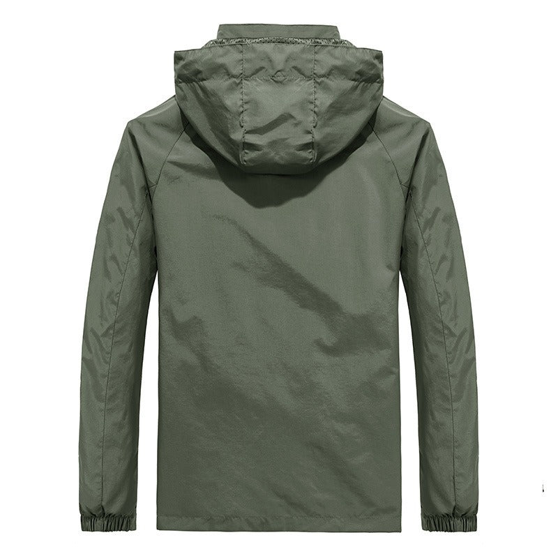 Men's Windbreaker - Quick drying lightweight - Loose fit - Hood - Multiple Pockets