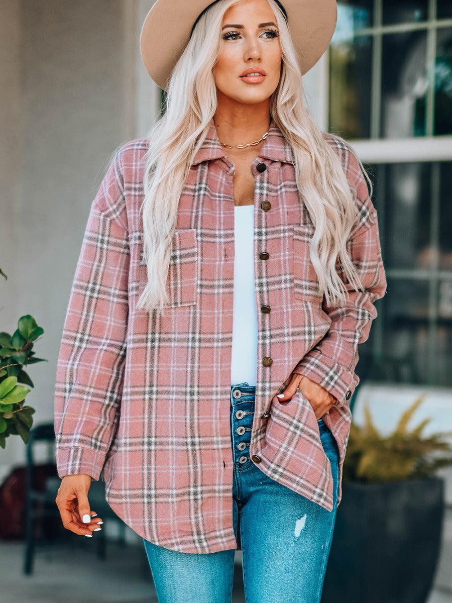 Damescardigan – Oversized pasvorm – Ruitpatroon – Knoopsluiting – Zacht katoen gevoel
