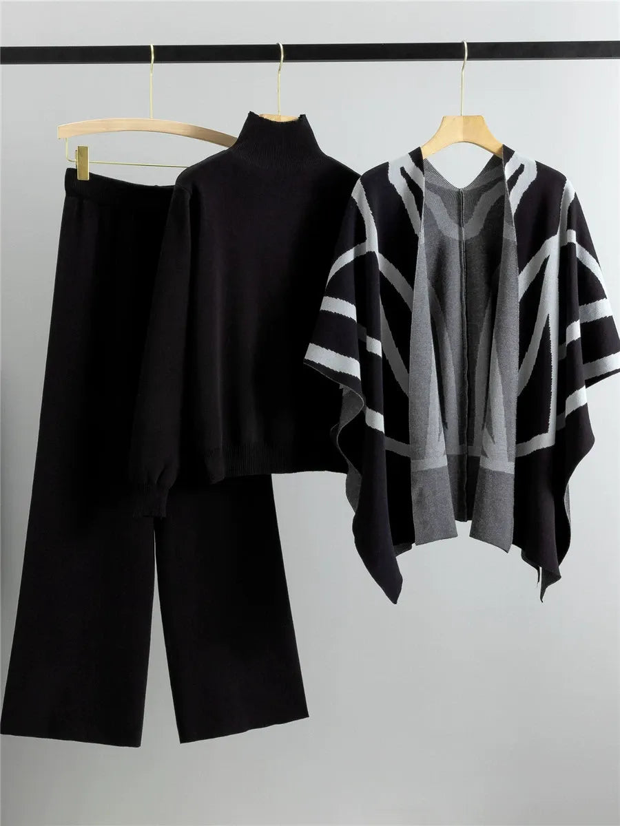 Women's Sweater – Knitted – Oversized Fit – Turtleneck – Long Sleeves – Ribbed Cuffs