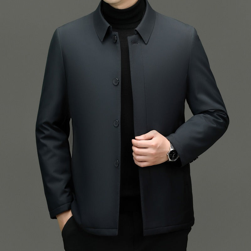 Heren Jas – Regular Fit – Geïsoleerde Voering – Klassieke Kraag – Verborgen Knopen
