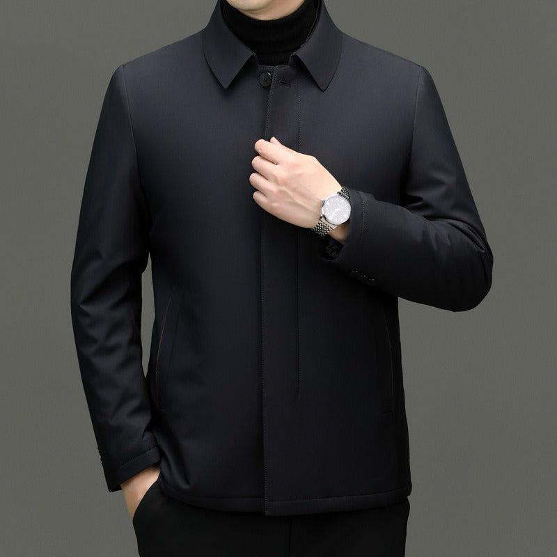 Heren Jas – Regular Fit – Geïsoleerde Voering – Klassieke Kraag – Verborgen Knopen