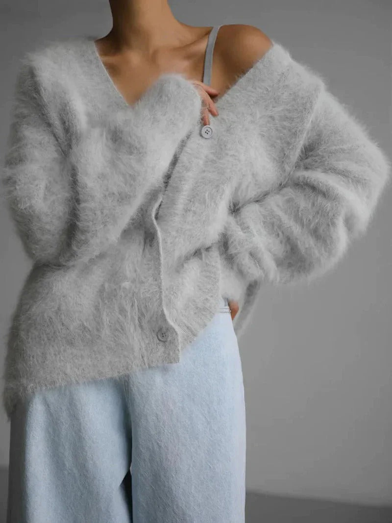 Dames Vest – Oversized Pasvorm – Zachte Gebreide Stof – V-hals Met Knopen
