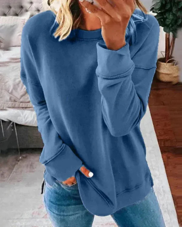 Dames Sweatshirt – Relaxed Fit – Zachte Katoenmix – Ronde Hals Casual Stijl