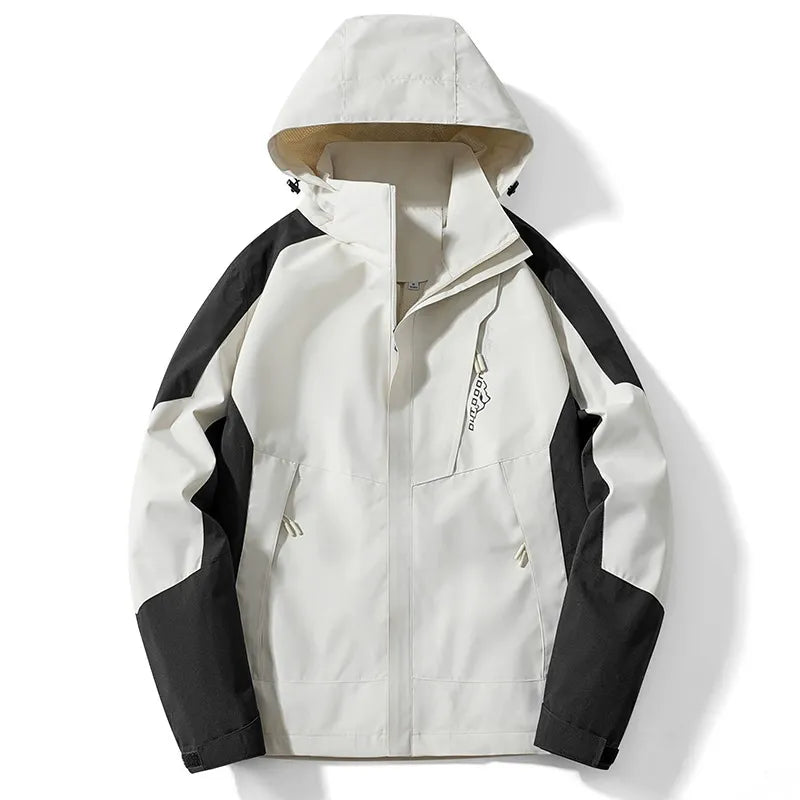 Heren Outdoor Jas – Waterafstotend – Normale Pasvorm– Verstelbare Capuchon – Ritszakken