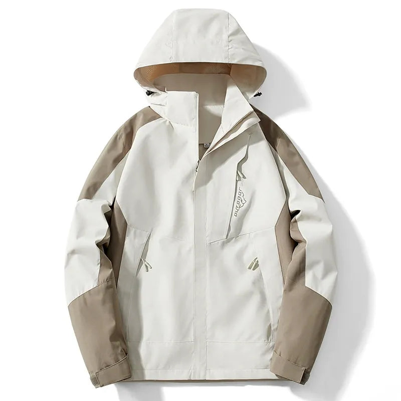 Heren Outdoor Jas – Waterafstotend – Normale Pasvorm– Verstelbare Capuchon – Ritszakken
