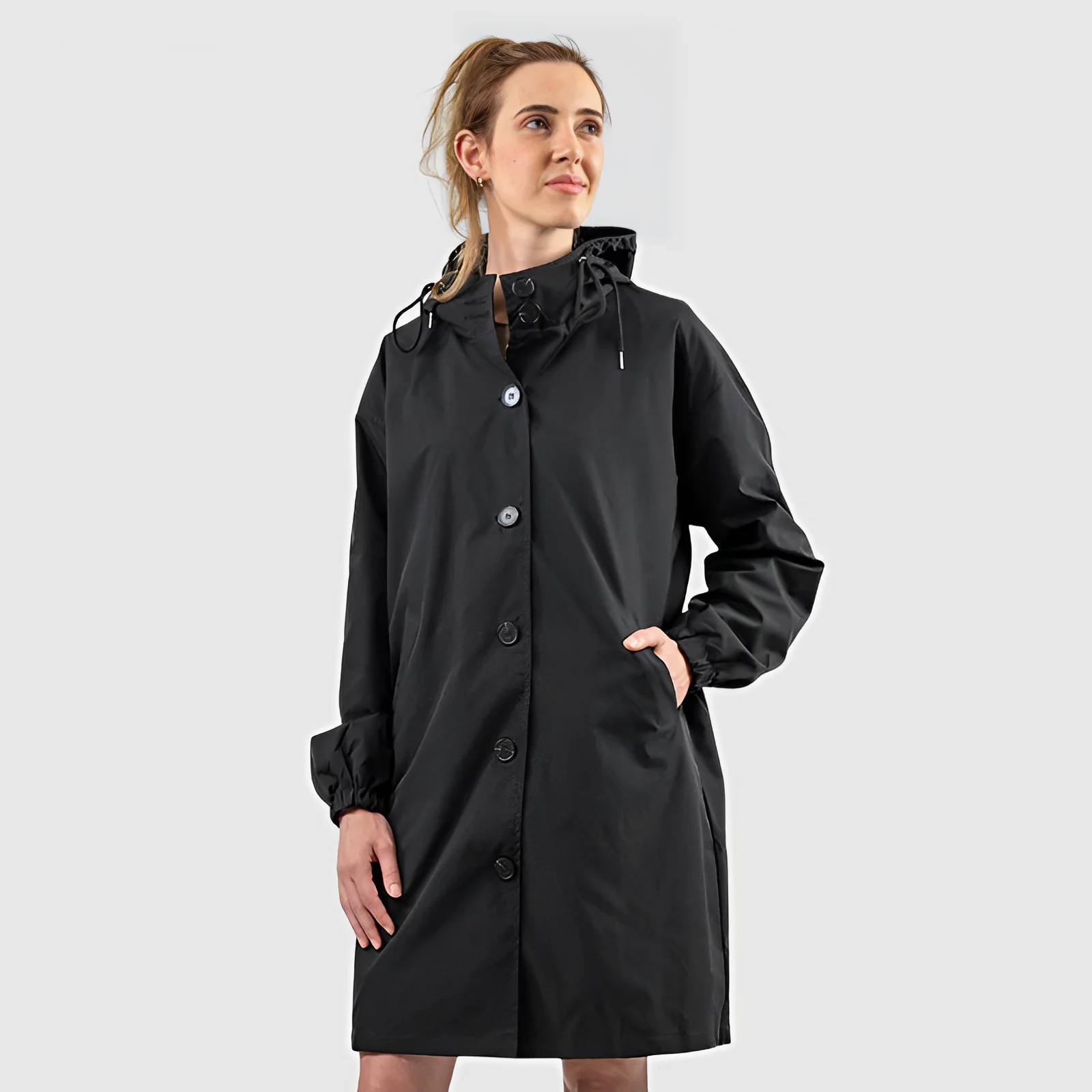 Damesmantel – Relaxte Pasvorm – Knoopsluiting – Capuchon – Lichtgewicht Casual Model
