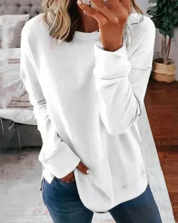 Dames Sweatshirt – Relaxed Fit – Zachte Katoenmix – Ronde Hals Casual Stijl