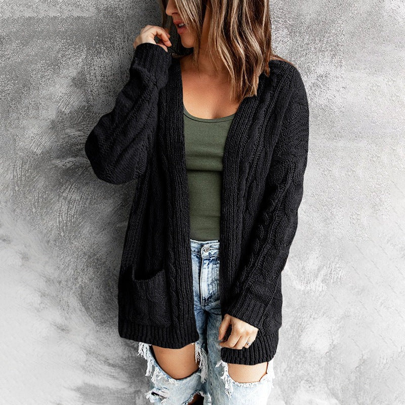 Dames vest – Relaxed fit – Kabelbreisel – Open voorkant – Voorzakken – Wolblend