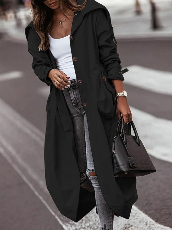 Dames Lange Jas – Oversized Pasvorm – Patchwork Design – Knoopsluiting – Streetwear
