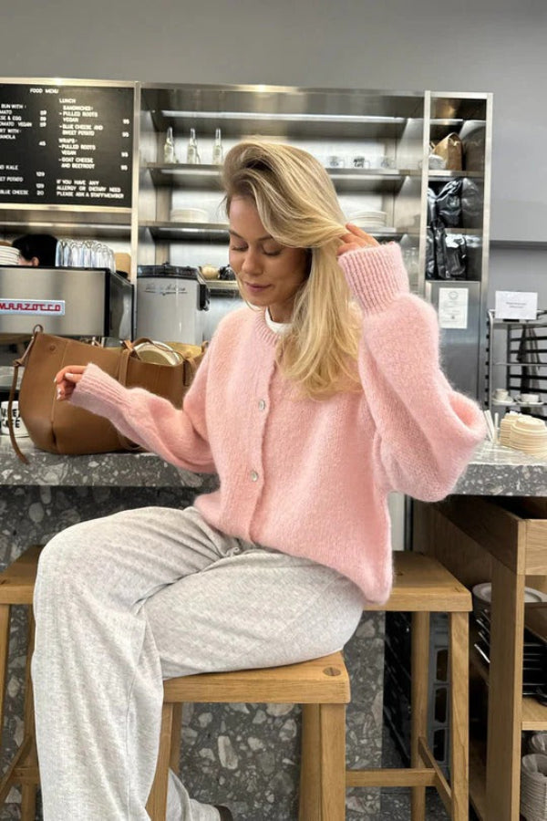 Dames Cardigan – Relaxte Pasvorm – Zacht Gebreid – Knoopsluiting – Geribbelde Boorden