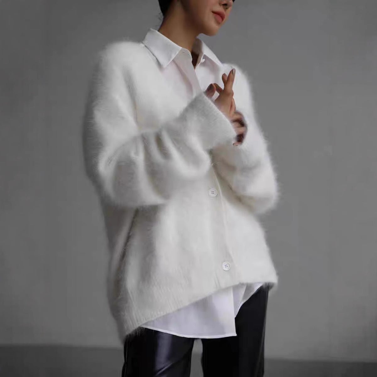Dames Vest – Oversized Pasvorm – Zachte Gebreide Stof – V-hals Met Knopen