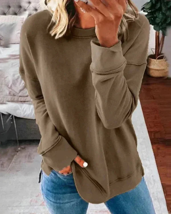 Dames Sweatshirt – Relaxed Fit – Zachte Katoenmix – Ronde Hals Casual Stijl