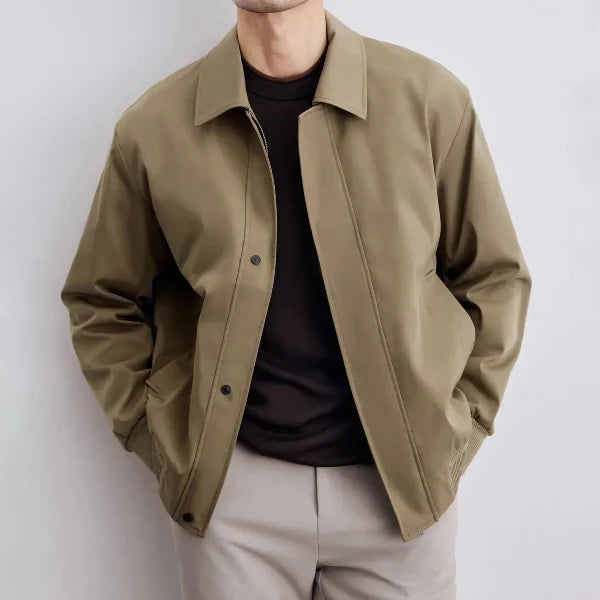 Heren Blousonjack – Relaxed Fit – Ribboorden – Drukknoopsluiting – Zakdetails