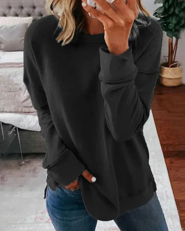 Dames Sweatshirt – Relaxed Fit – Zachte Katoenmix – Ronde Hals Casual Stijl