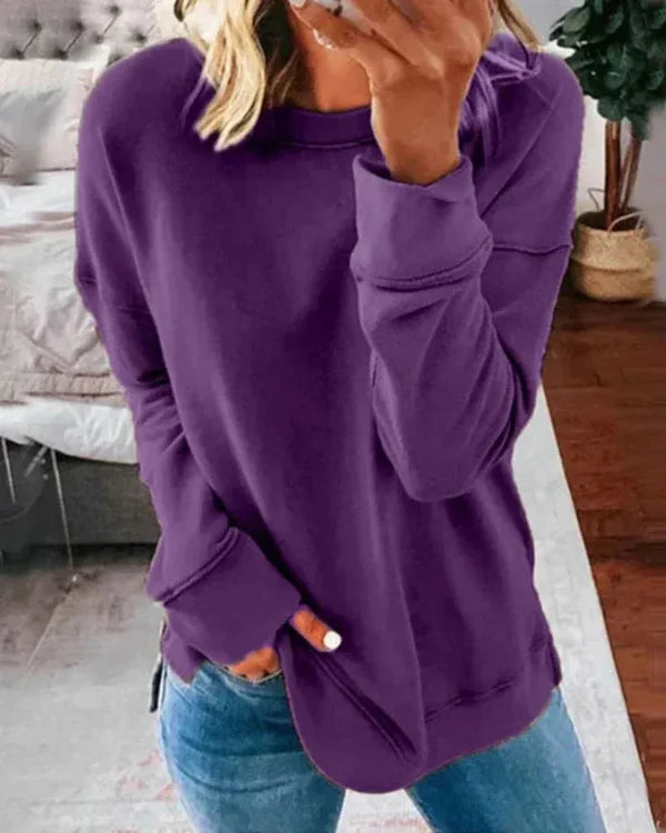 Dames Sweatshirt – Relaxed Fit – Zachte Katoenmix – Ronde Hals Casual Stijl