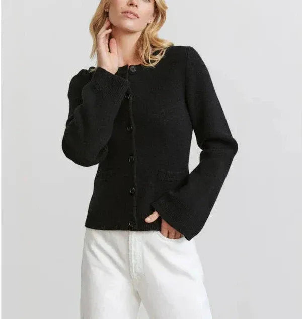 Dames Vest – Gebreid – Relaxed Fit – Wijde Mouwen – Knoopsluiting – Geribde Boorden