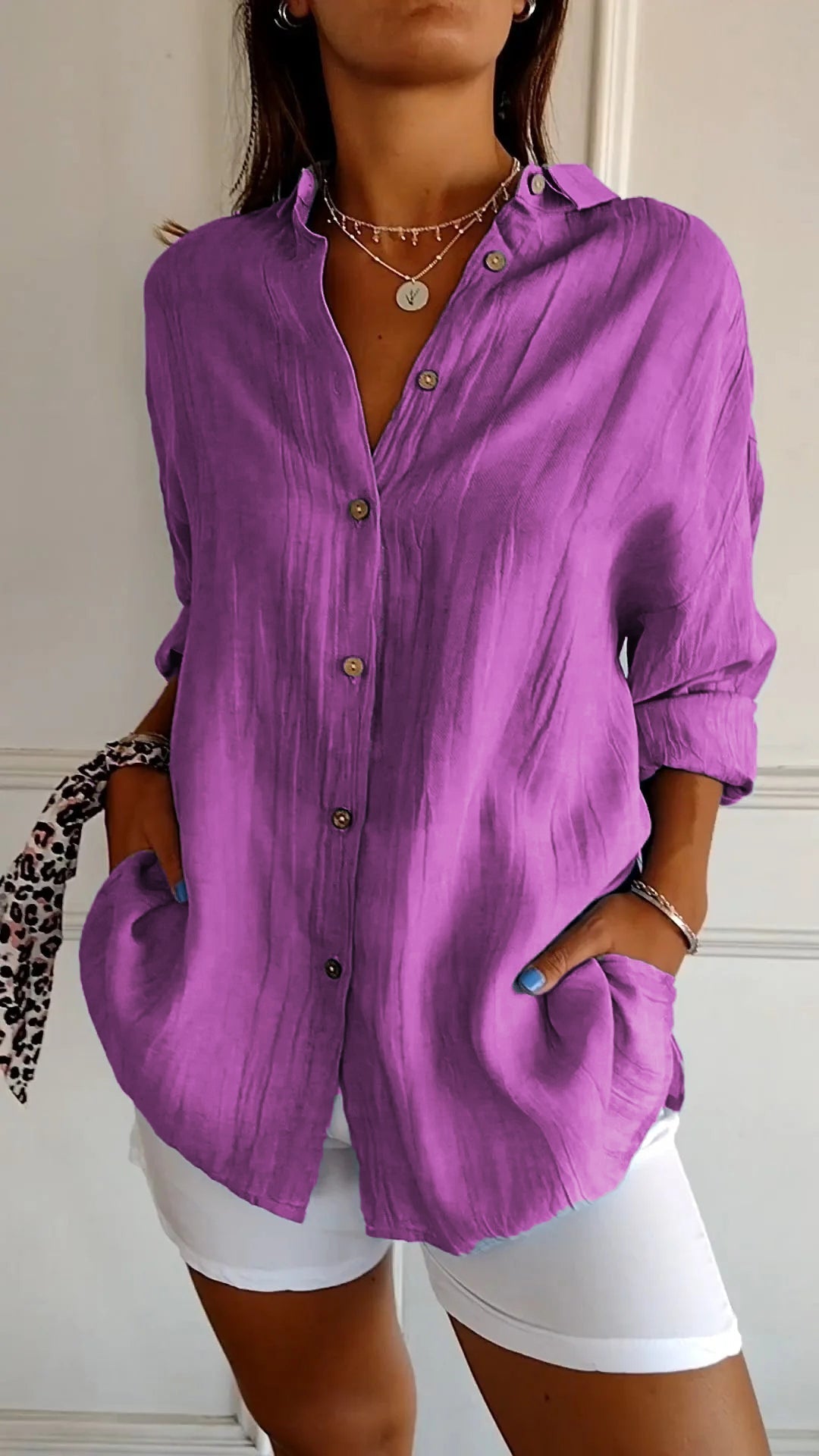 Elegante Blouse met Knopen voor Dames