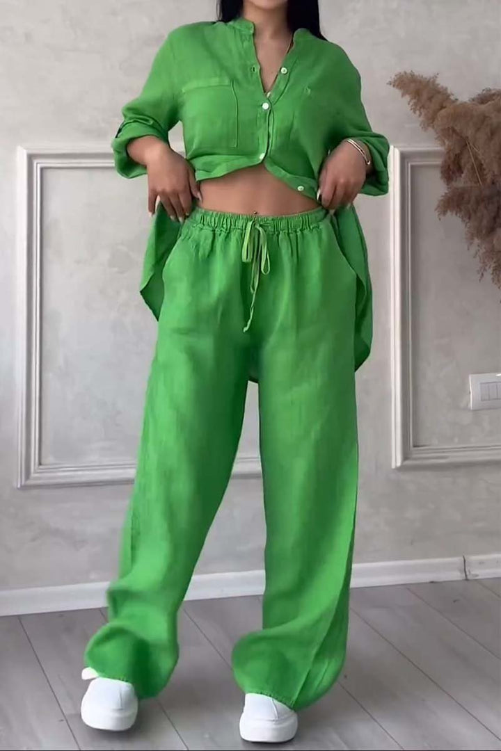Casual-Chique Linnen Set voor Dames