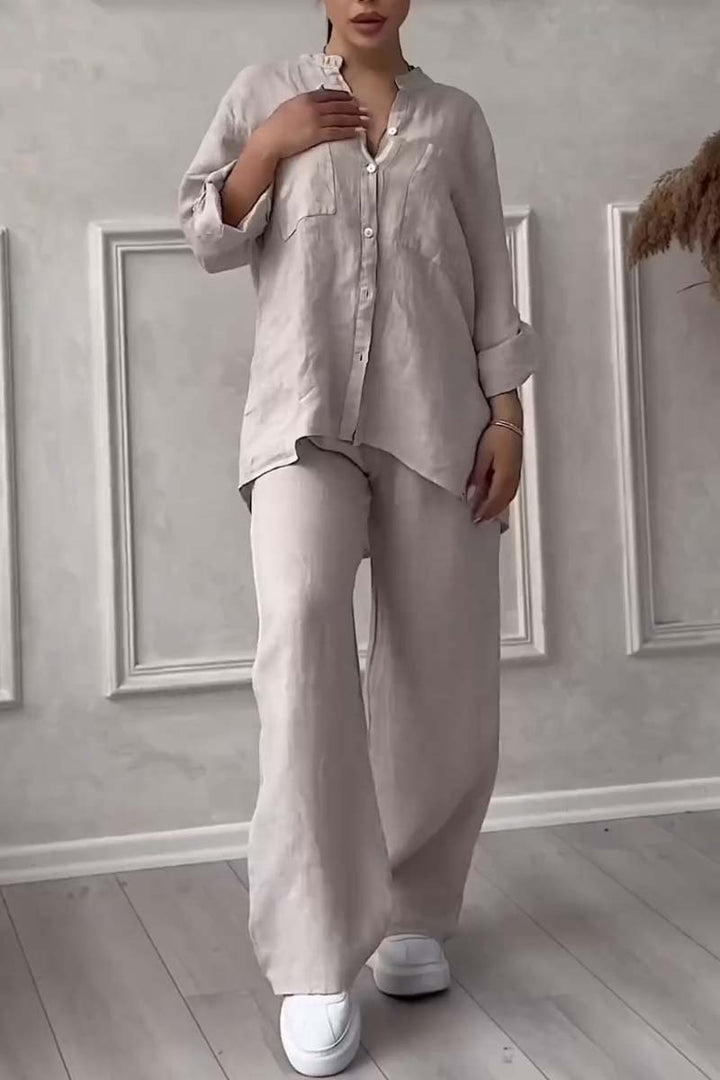 Casual-Chique Linnen Set voor Dames