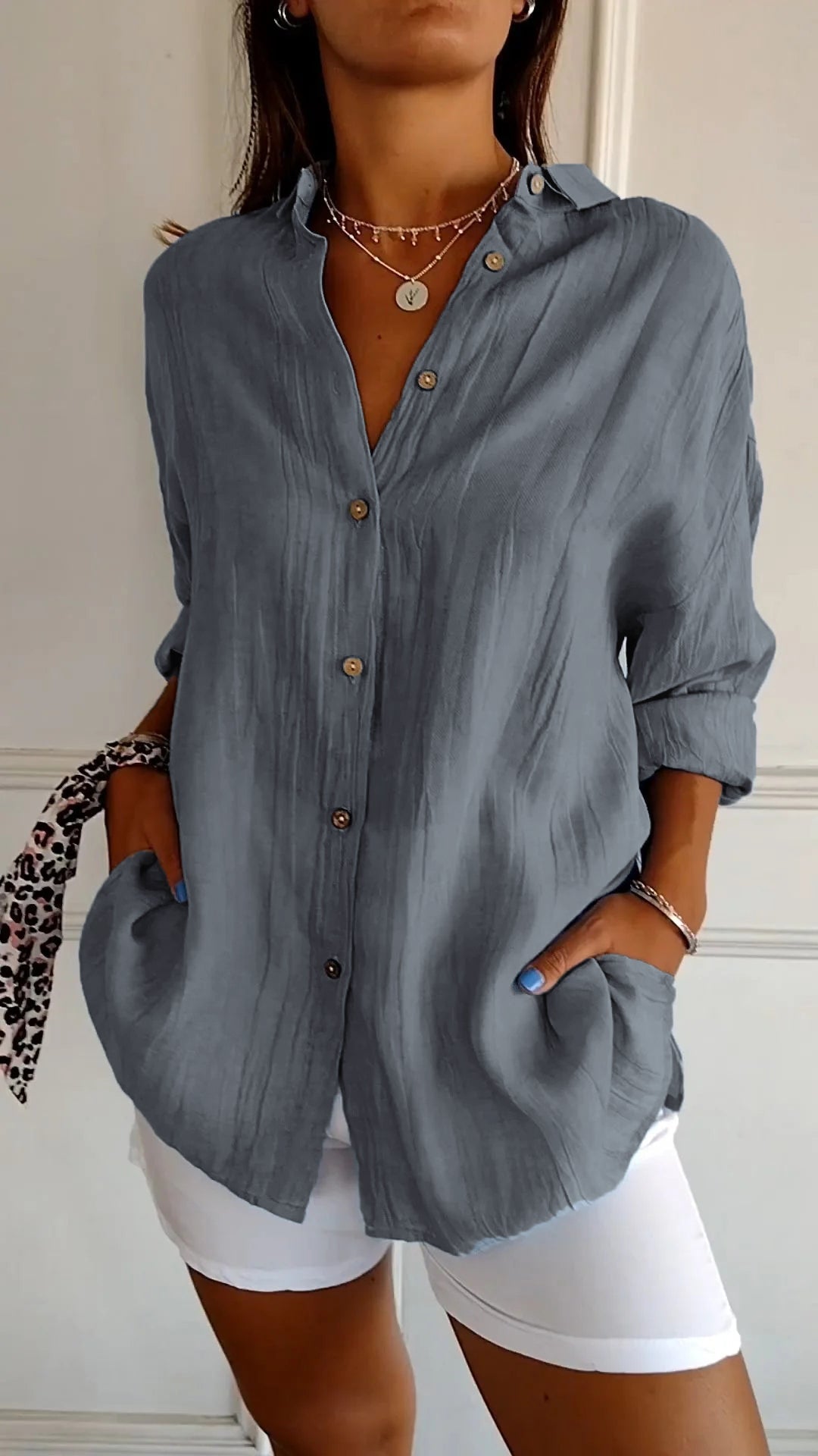 Elegante Blouse met Knopen voor Dames