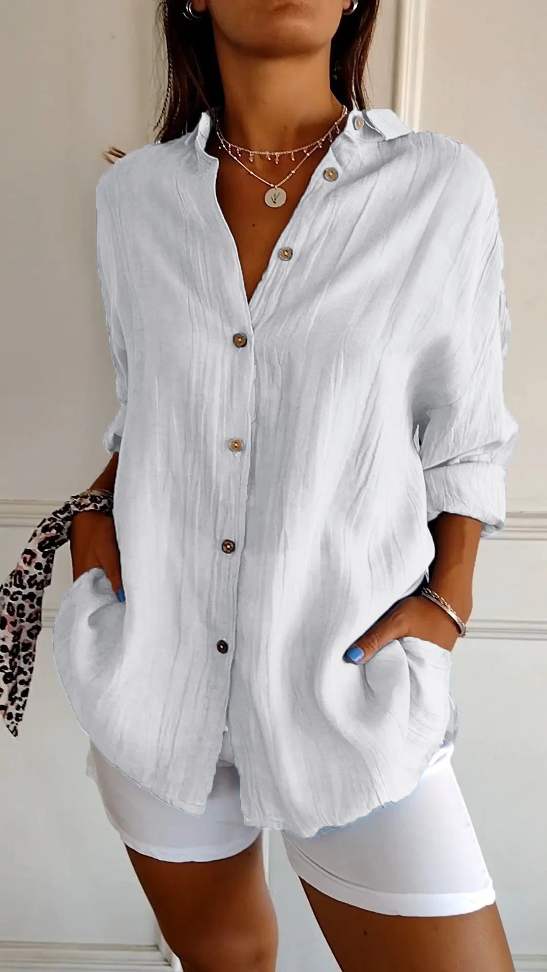 Elegante Blouse met Knopen voor Dames