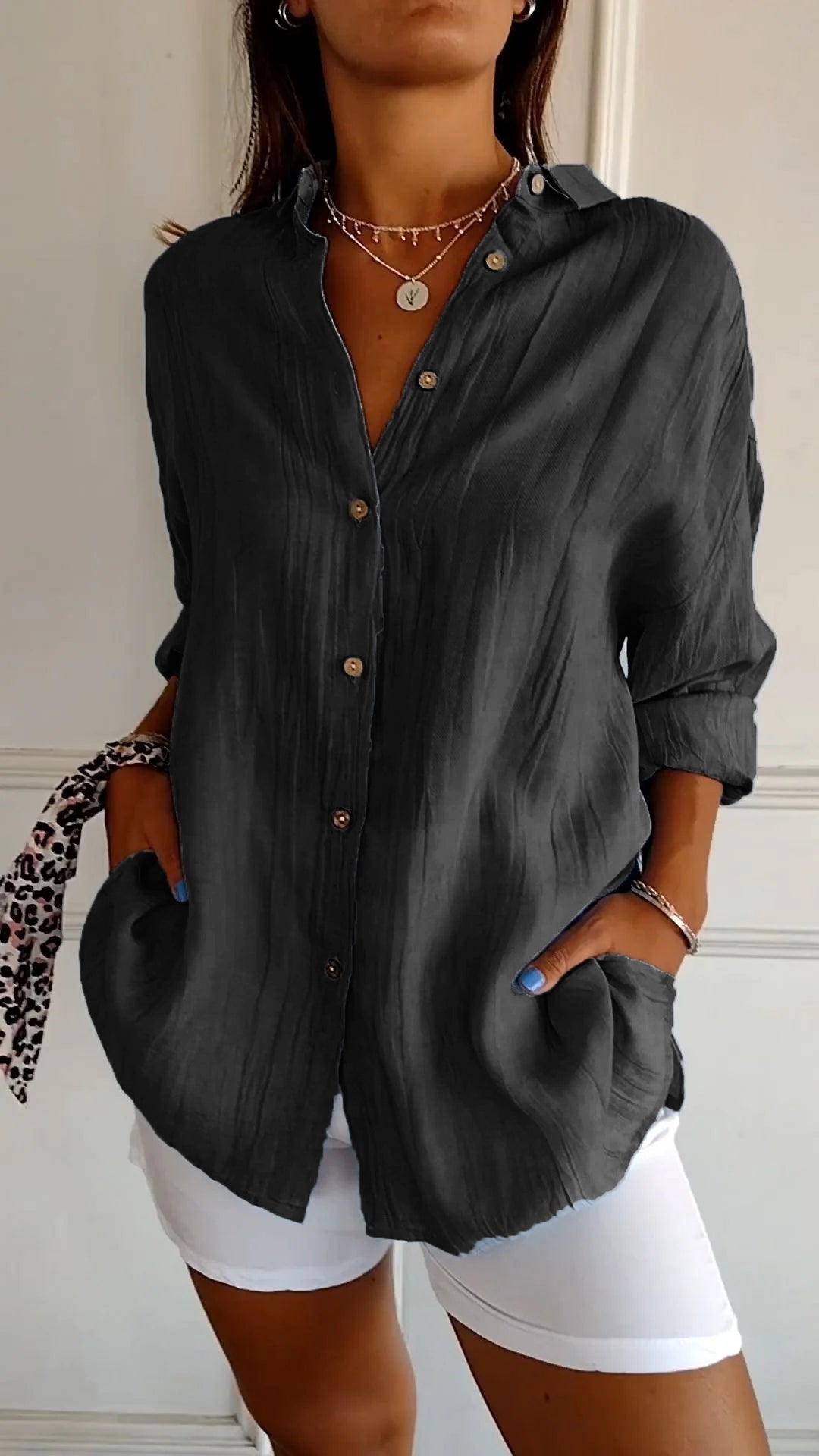 Elegante Blouse met Knopen voor Dames