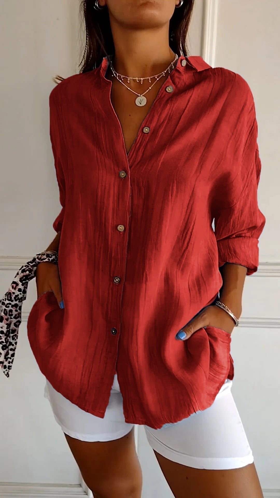 Elegante Blouse met Knopen voor Dames
