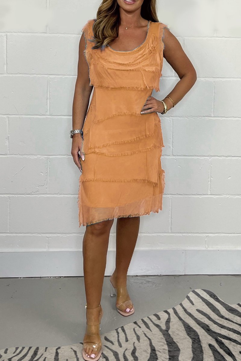 Chique Chiffon Jurk met Vrouwelijke Snit voor dames