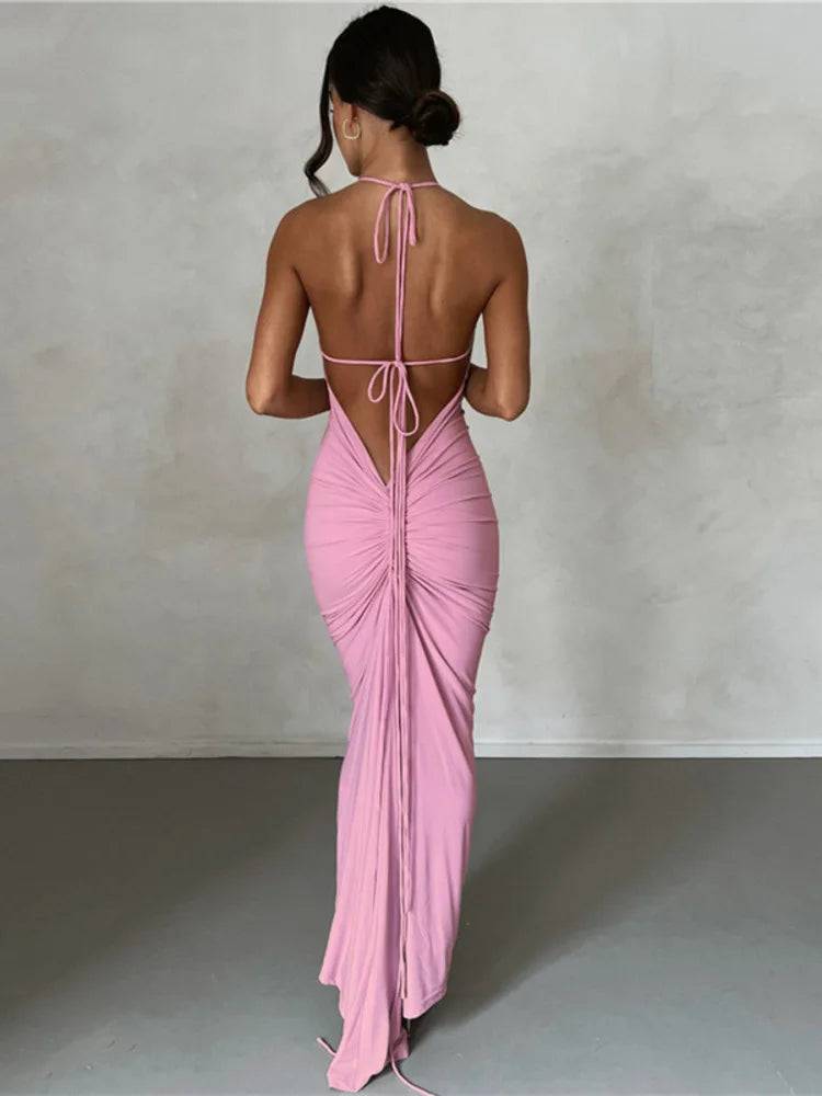 Blossom String Gerimpelde Maxi Jurk voor Dames