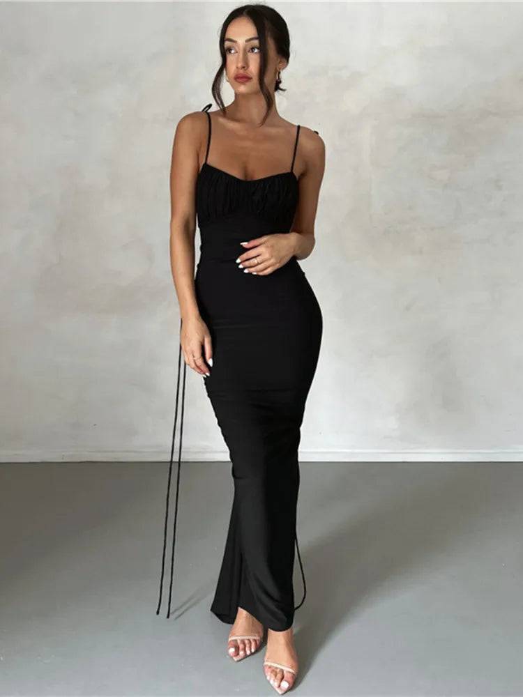Blossom String Gerimpelde Maxi Jurk voor Dames
