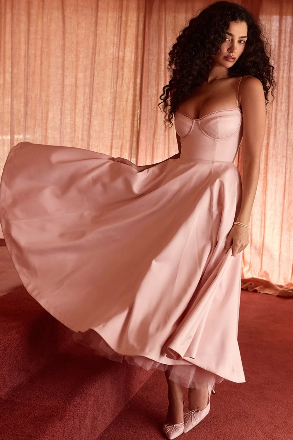 Selene Midi Jurk - Blush