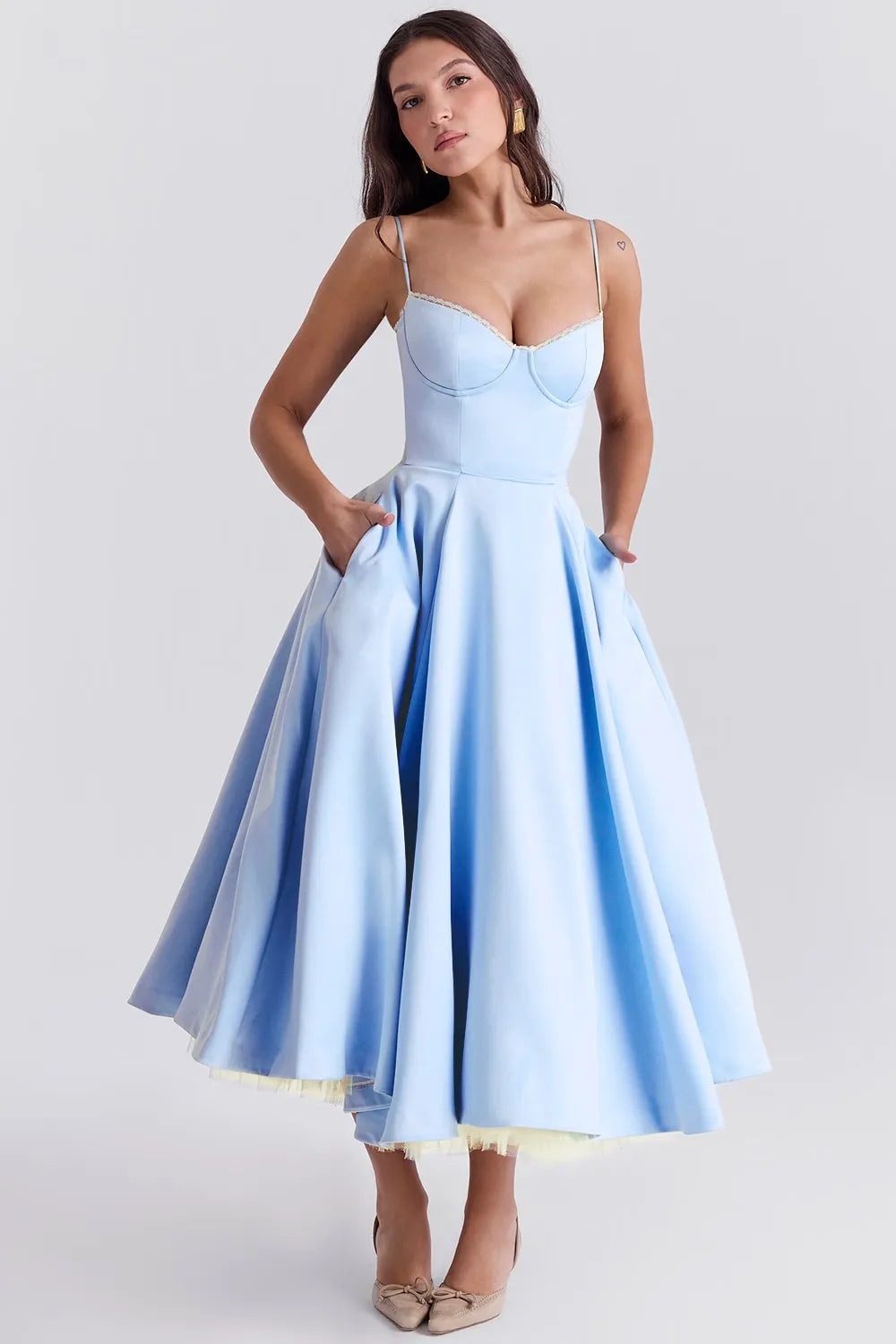Selene Midi Jurk - Blauw