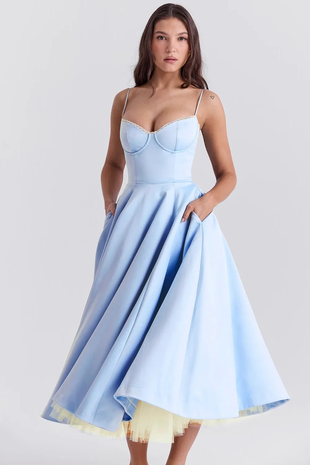 Selene Midi Jurk - Blauw