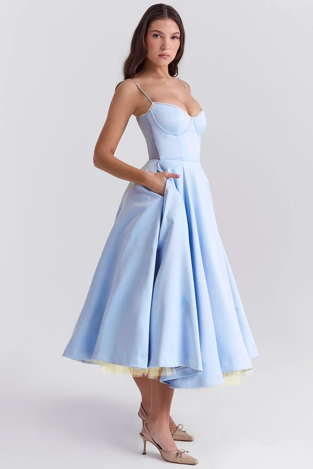 Selene Midi Jurk - Blauw