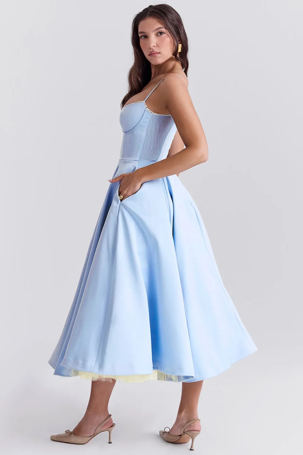Selene Midi Jurk - Blauw