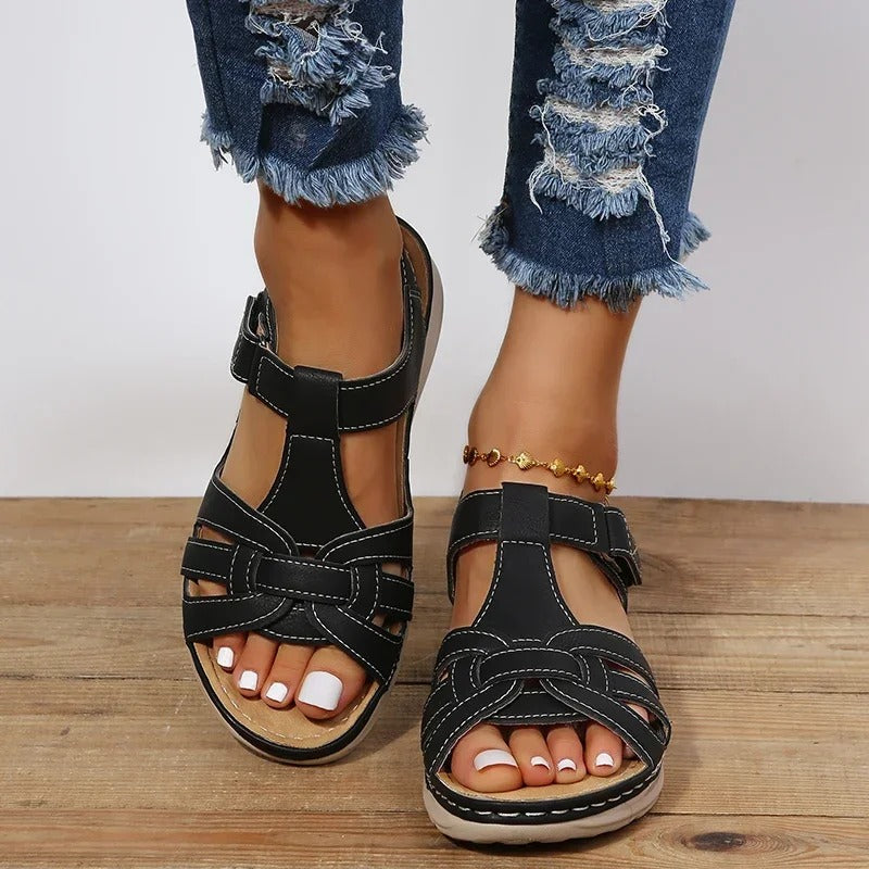 Lichtgewicht orthopedische leren sandalen voor dames