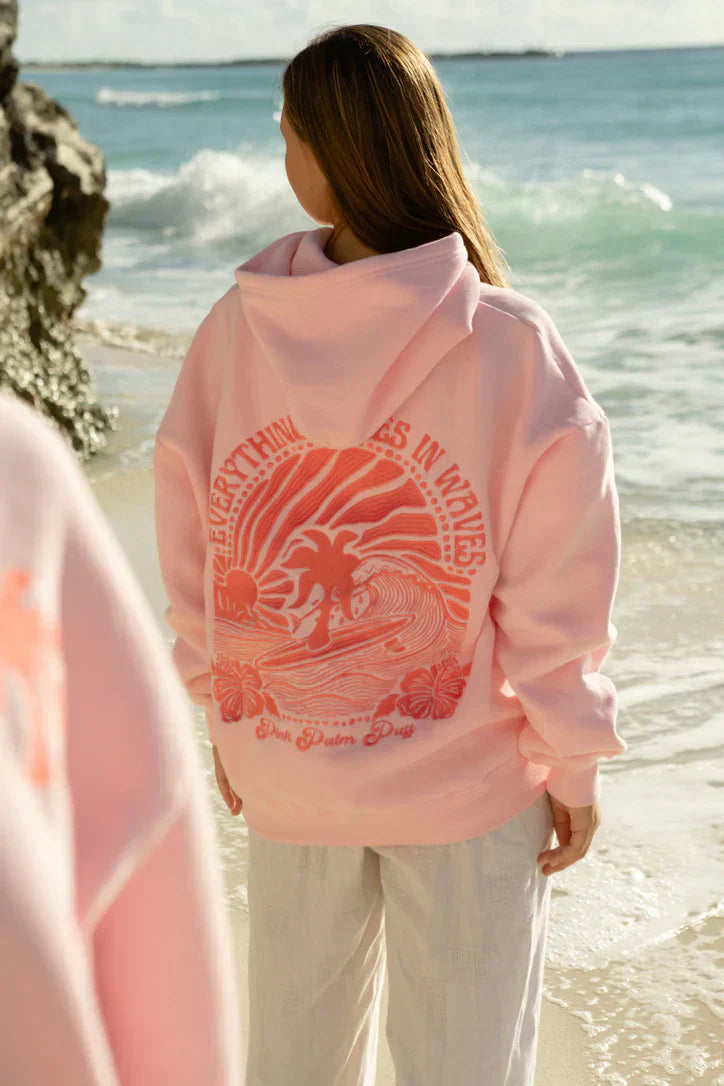 Uniseks Hoodie – Zonsondergang Design Achterkant