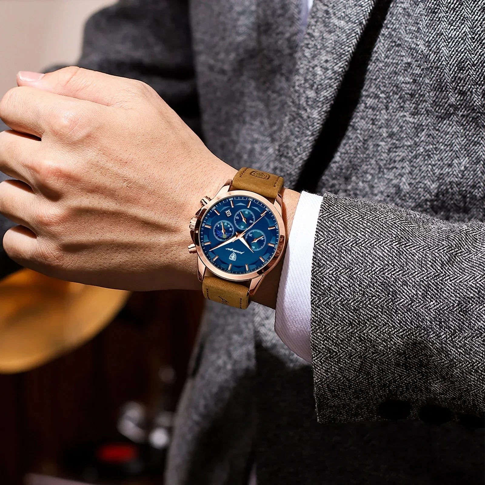 Elegant Arcturys Inn leren horloge voor heren