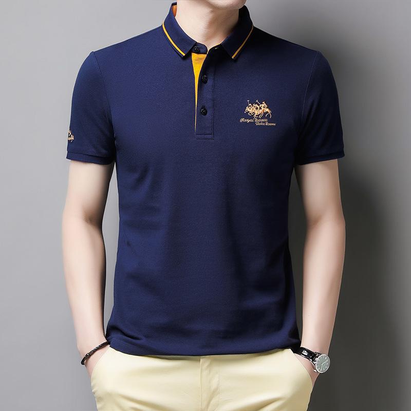 Heren Casual Korte Mouw Poloshirt met Knopen
